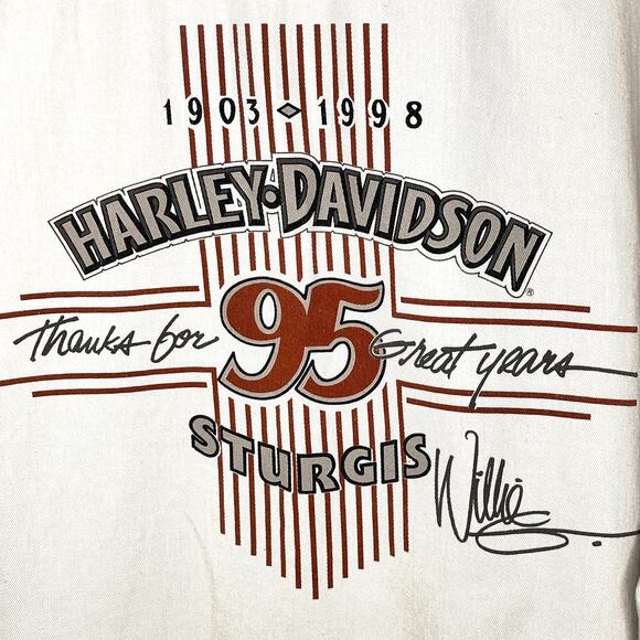 Harley Davidson 95 Years Sturgis Button Up Short Sleeve Motorcycle Shirt XL - Picture 5 of 7